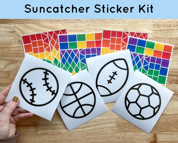 Sport Craft Kit for Kids, Sports Birthday Party Activities, Rainy Day Art  Kit for Tween, Suncatcher Sticker Kit, Sports Gifts for Boys, Car 