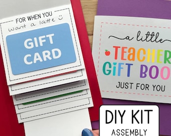 Make Your Own Teacher Appreciation Waterfall Gift Card Book, DIY Craft Kit Money Holder, Assembly Required