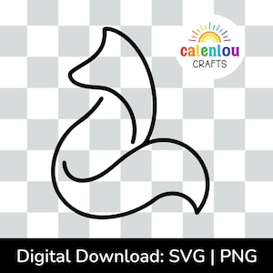 contour de renard PNG SVG, svg animal des bois forêt couper fichier pour silhouette ou cricut, clipart renard art ligne minimaliste, usage commercial numérique