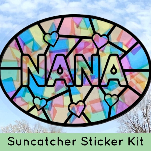 nana suncatcher craft kit for kids, nana birthday gift for nana from grandkid, quiet time activity, kids car activities, arts and crafts
