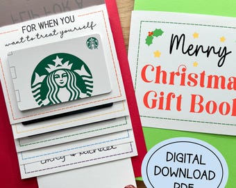 DIGITAL DOWNLOAD Waterfall Gift Card Holder Christmas Printable, Holiday Cash Money Holder PDF with Instructions and Video Tutorial