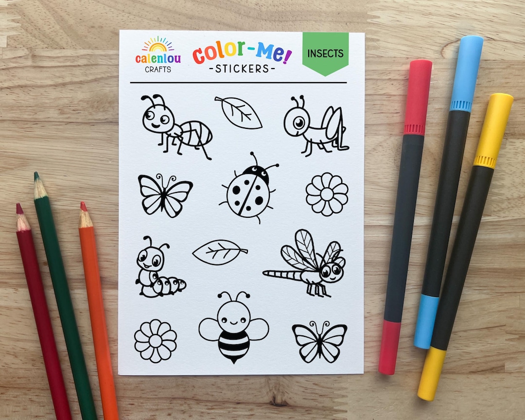Insect Coloring Stickers, DIY Bug Craft Kit Party Favors - Etsy