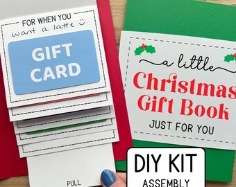 Make Your Own Christmas Waterfall Gift Card Book, DIY Craft Kit, Holiday Cash Money Holder, Assembly Required