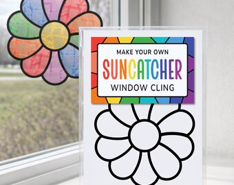 Daisy Flower Craft Kit for Kids, Spring Garden Suncatcher Window Sticker Activity