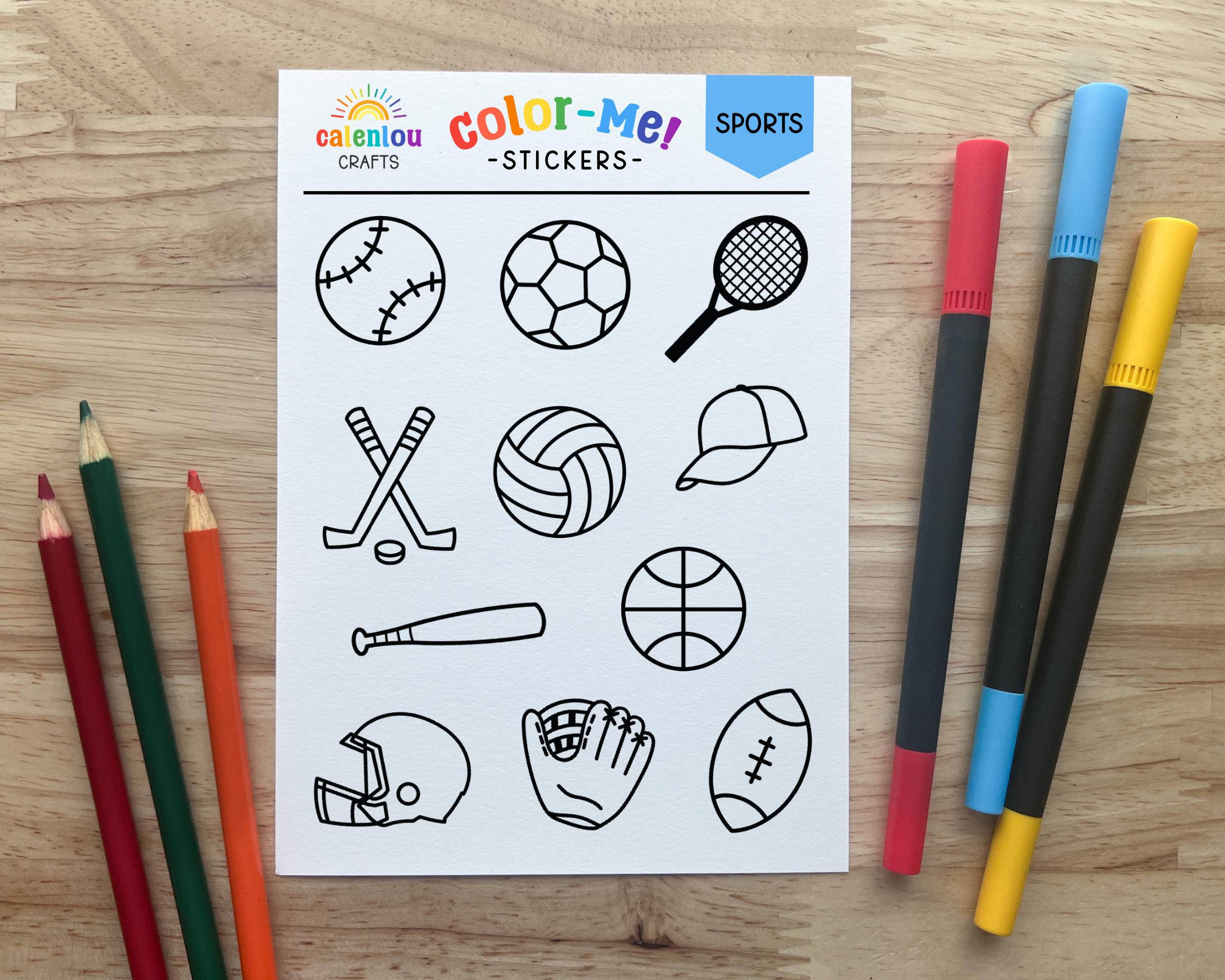 40 Super Fun Sports Crafts for Kids To Keep Them Busy 13 Sports Color Your Own Stickers, DIY Craft Kit Party Favors for Kids