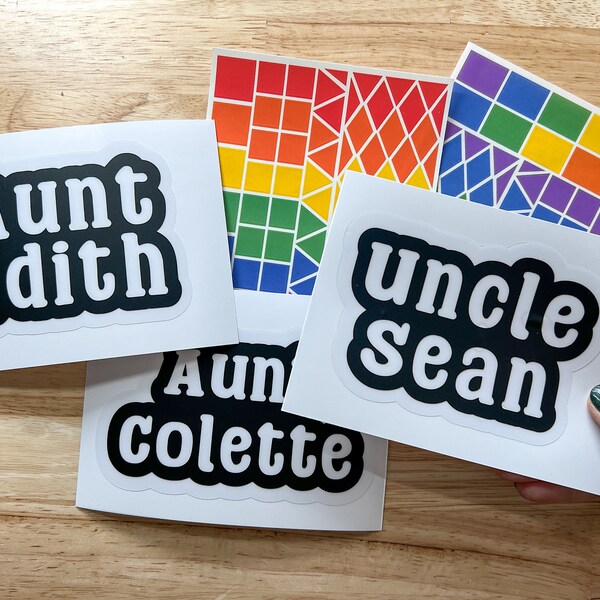 personalized aunt gifts from niece, auntie or uncle birthday gifts from nephew, custom name suncatcher sticker craft kits for kids