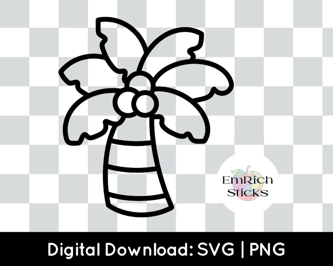 Palm Tree Outline PNG, SVG, Commercial Use Instant Digital Download ...