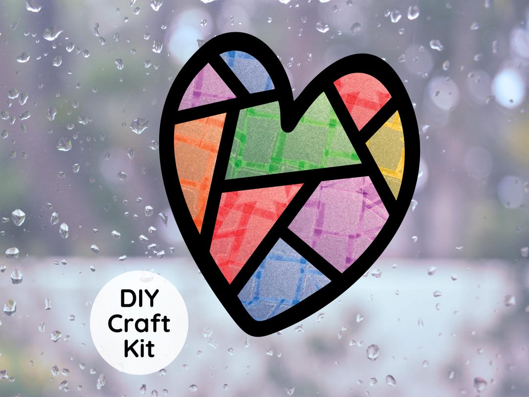 Heart Suncatcher Window Cling Craft Kit, Valentine Class Party Favor ...
