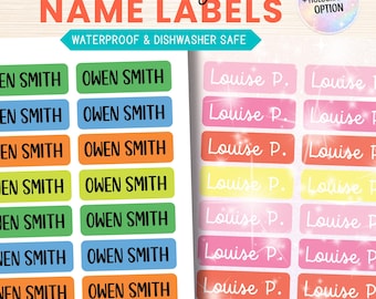 Custom Name Stickers for Kids, Dishwasher Safe Personalized School Supply Labels, (56 Count, Skinny Size)