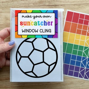 soccer craft kit for girls, soccer party favors for kids, sport birthday party activities, soccer team gifts bulk, DIY suncatcher for window
