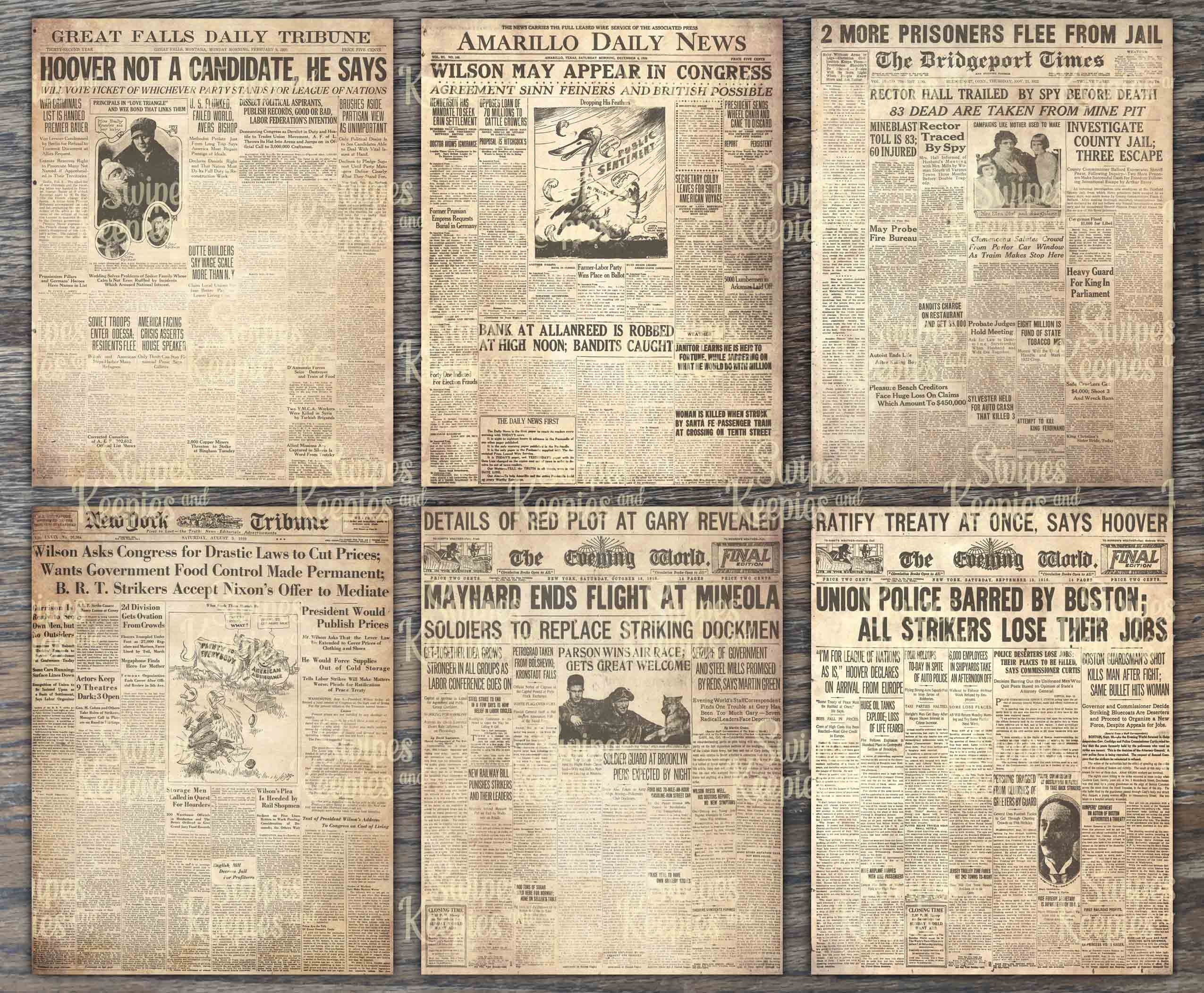 NEWSPAPER Paper Pack Ephemera Papers Set Printable Papers Vintage Antique  Junk Journaling Instant Download Digital Collage Sheet PP100 