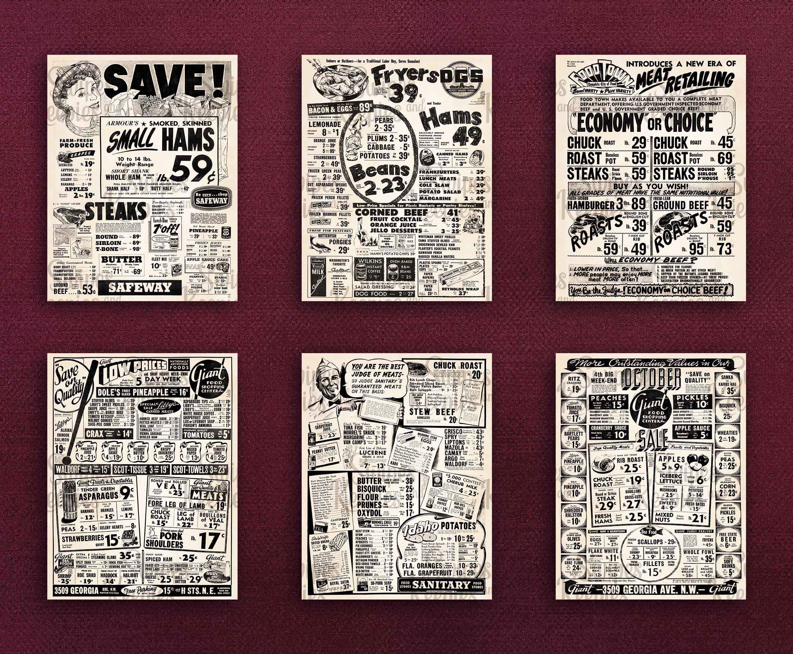 Vintage Printable Grocery Newspaper Ads Digital Kitchen Etsy