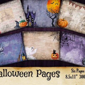 Vintage Halloween Digital Collage Sheets, Junk Journal Printable, Halloween Download, Halloween Scrapbook Printable Paper, Junk Journal image 1