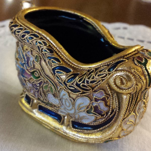 Cloisonné Sleigh Gold Colorful Enameling