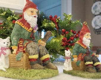 father Christmas decor 22.5 x 3.5 Vintage Swedish foldable paper garland Christmas decoration ornament with Santa Claus