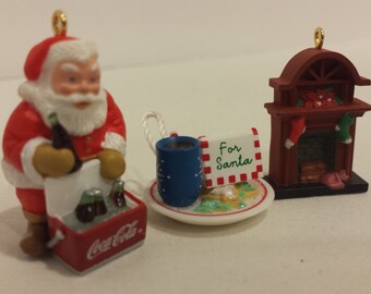 Santa coming down the chimneyfireplace Cookie or Fondant Cutter with built-in imprint