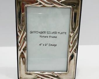 Godinger 4x6 Silver Plate Decorative Picture Frame