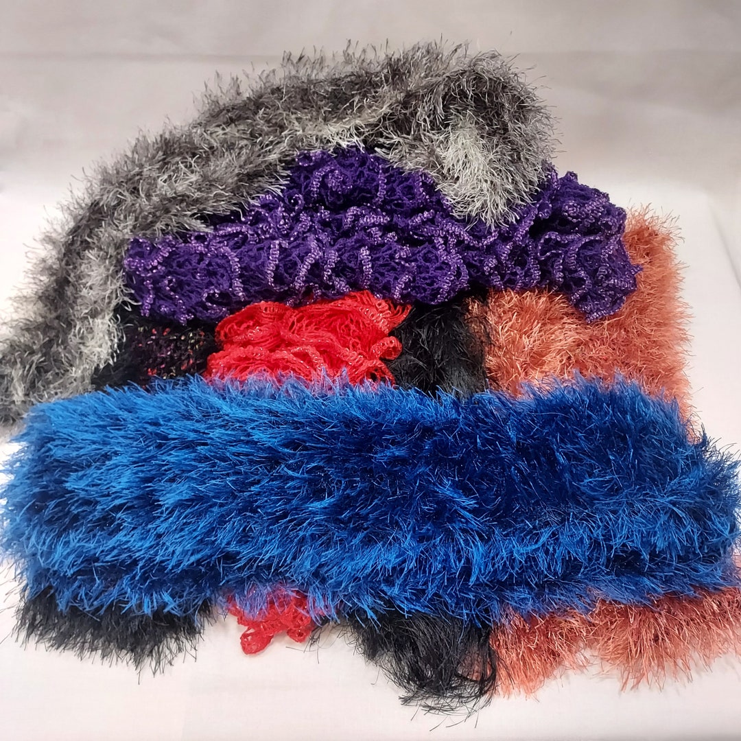 Faux Feather Boa Lot Various Colors & Sizes Total of 7 With Bonus Scarf