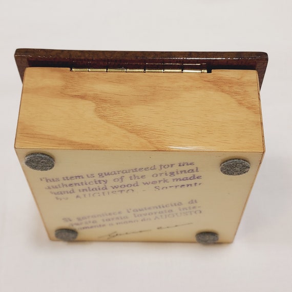 Italian Inlaid Wooden Keepsake Box 3.25" Square b… - image 8