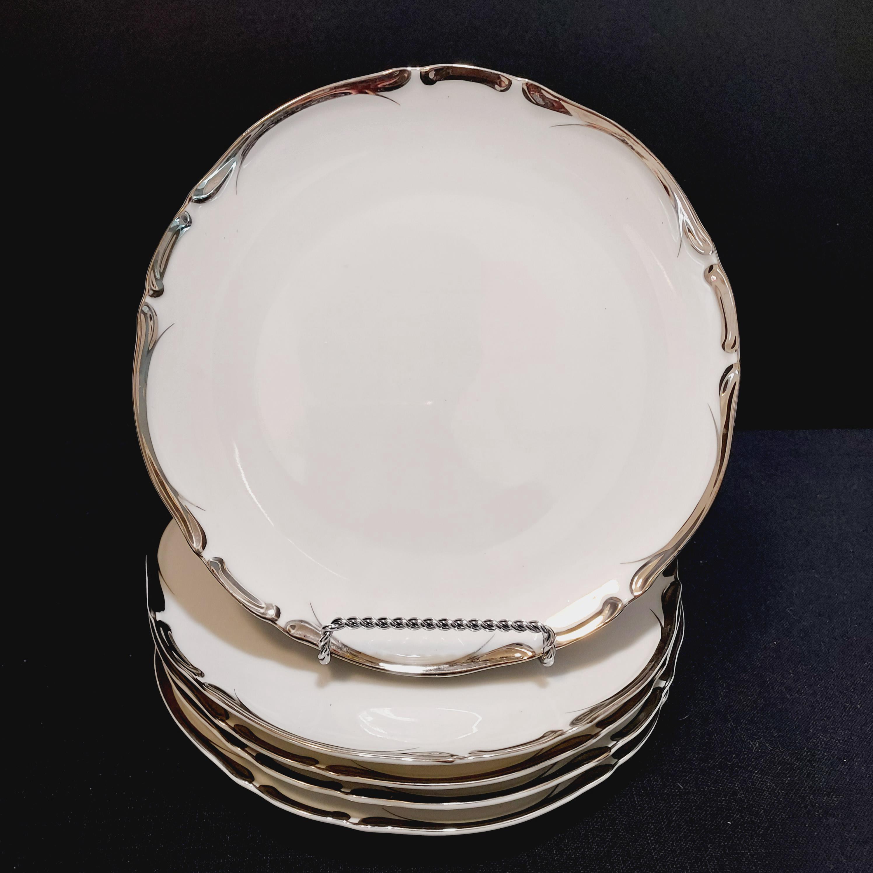 Starlight Dinnerware Harmony House White With Platinum Trim #3656