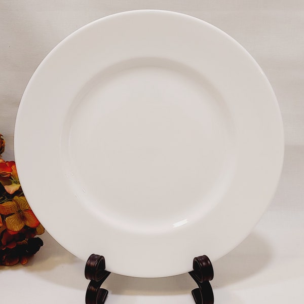 White Bone China Dinner Plate 10.75" Diameter