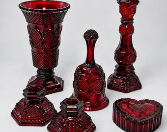 Avon 1876 Cape Cod Ruby Red Glassware Original Boxes Sold Individually