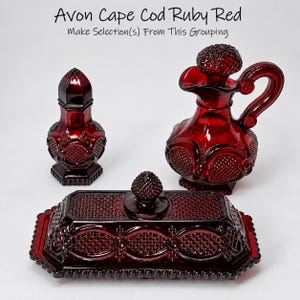 Avon 1876 Cape Cod Ruby Red Glassware Original Boxes Sold Individually