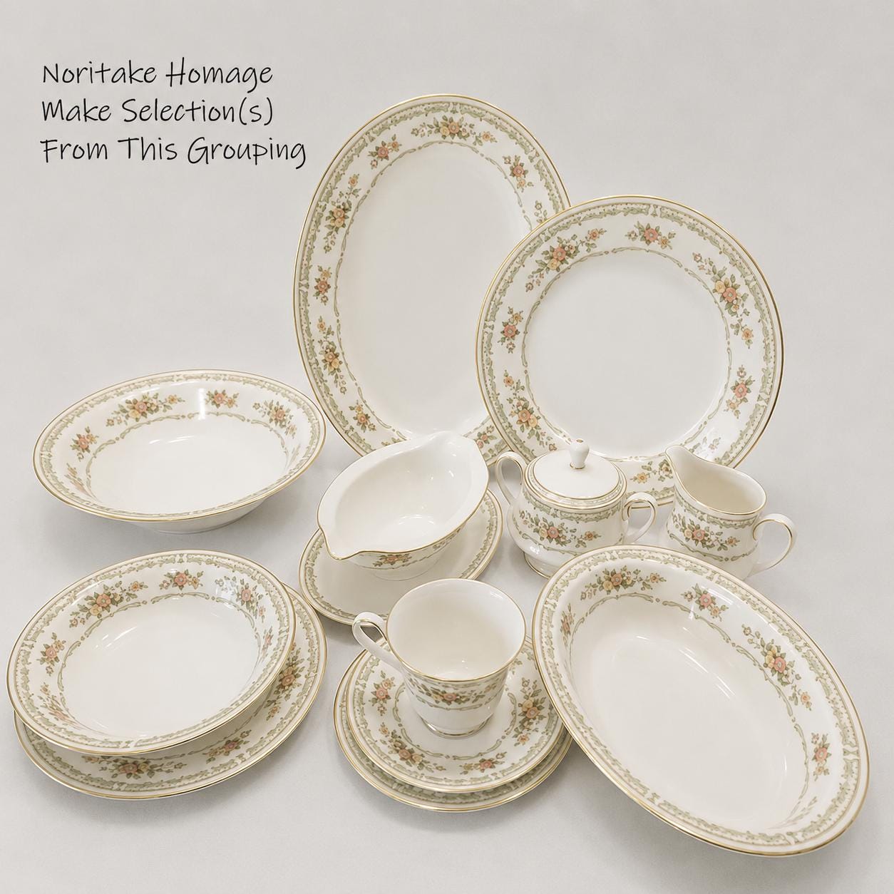Noritake White Floral China - Etsy