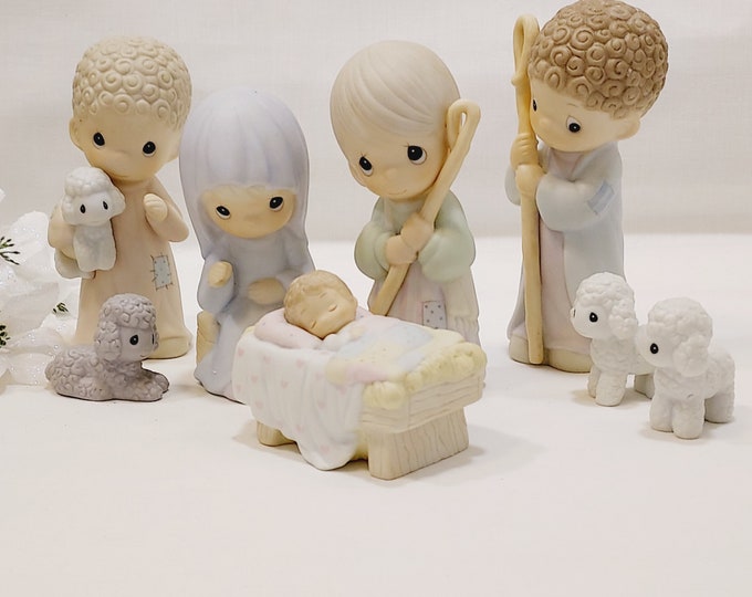 Nativity Set Precious Moments Porcelain Bisque 1986 Etsy
