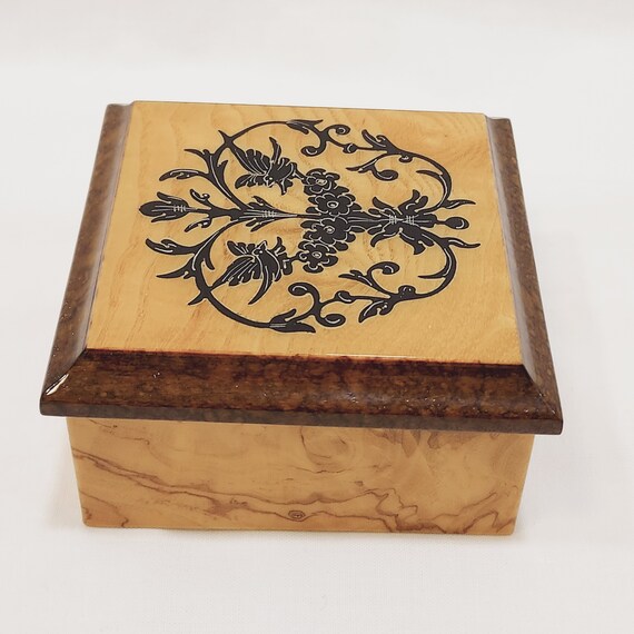 Italian Inlaid Wooden Keepsake Box 3.25" Square b… - image 6