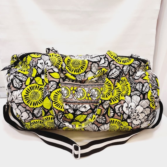 Vera Bradley Large Duffel Bag Citron Collection Yellow Black u0026 White - Etsy
