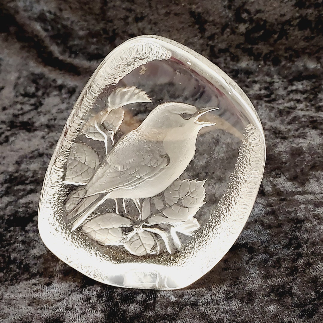 Mats Jonasson Paperweight Song Bird Sculpture 4.50 Tall Etsy