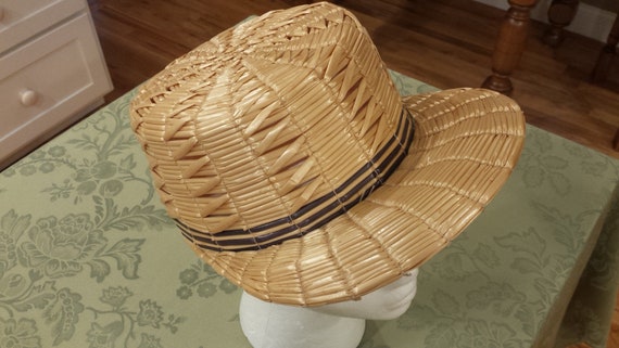 Occupied Japan Straw Bibbed Cap 1945-1952