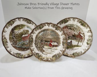 Johnson Bros Friendly Village Dinner Plates 1970s SOLD INDIVIDUALLY