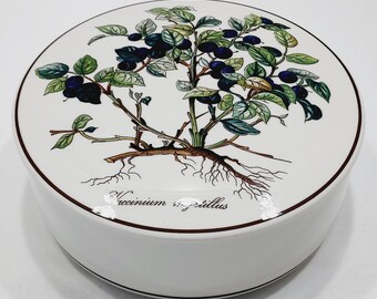 Villeroy and Boch Covered Candy Dish Blueberry Design 5 Inch