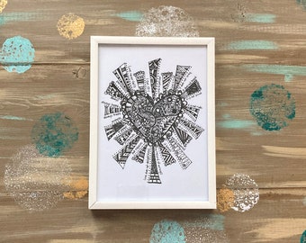 Love Never Fails Doodle | Original Art Print