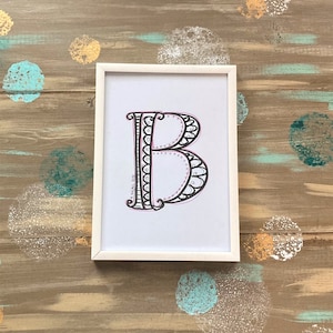 Doodle do alfabeto Caprese A-Z | Impressão artística original