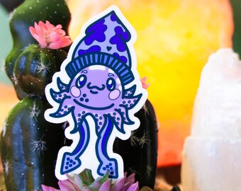 Happy Squid Love Sticker | Weatherproof| Dishwasher Safe| Great for Water Bottles, laptops, Phone Cases or even as a Bumper Sticker | Gift