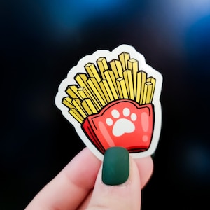 Pawsome Pommes Aufkleber | Wetterfest & UV beständig| Ideal für Wasserflaschen, Laptops, Handyhüllen, Journals | Geschenk