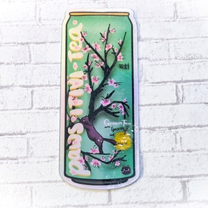 Pegatina de lata de té de positividad / Holográfica / Resistente a la intemperie / Apto para lavavajillas / Resistente a los rayos UV / Ideal para botellas de agua, computadoras portátiles, etc. / Regalo /