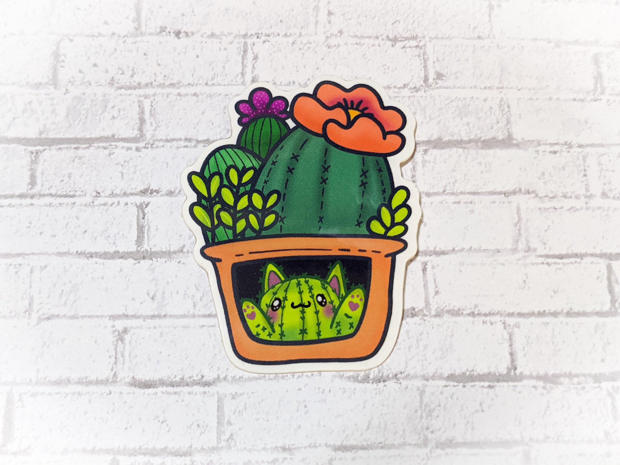 Succulent Cactus Planter Kitty Weatherproof UV Resistant | Etsy