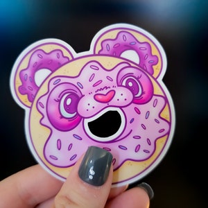 Panda Donut Sticker | Weatherproof | Dishwasher Safe| Great for Water Bottles, laptops, Phone Cases or even as a Bumper Sticker | Gift
