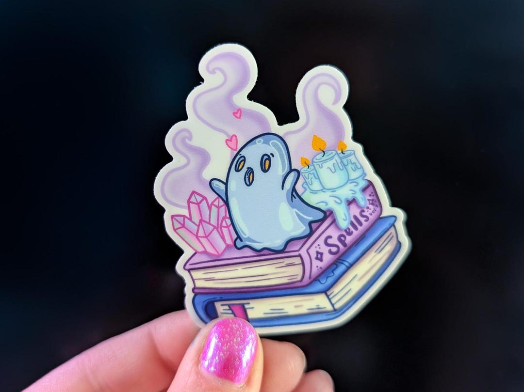 Boo! Booktok Ghosty Book Sticker | Weatherproof| Dishwasher Safe| UV ...