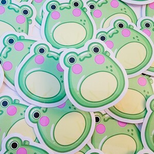 Frog Squishmallow Sticker – Cute Fuzzamallows Stuffed Animal Parody – Squishy Frog Vinyl Decal, Waterproof & UV Resistant image 5