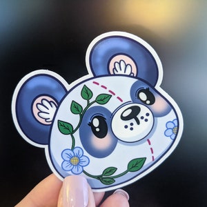 Etiqueta floral da panda de <br> Entrega Rápida? Bonito à prova d'água e seguro para máquina de lavar louça para garrafa de água, laptop, telefone, diário, skate | Presente | Inserção de cartão