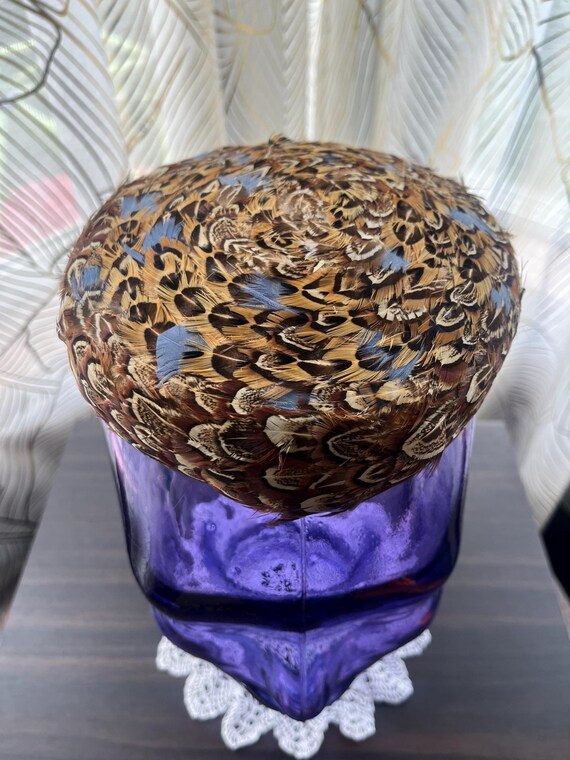 Pheasant Feather Pillbox Hat - Etsy display picture 1