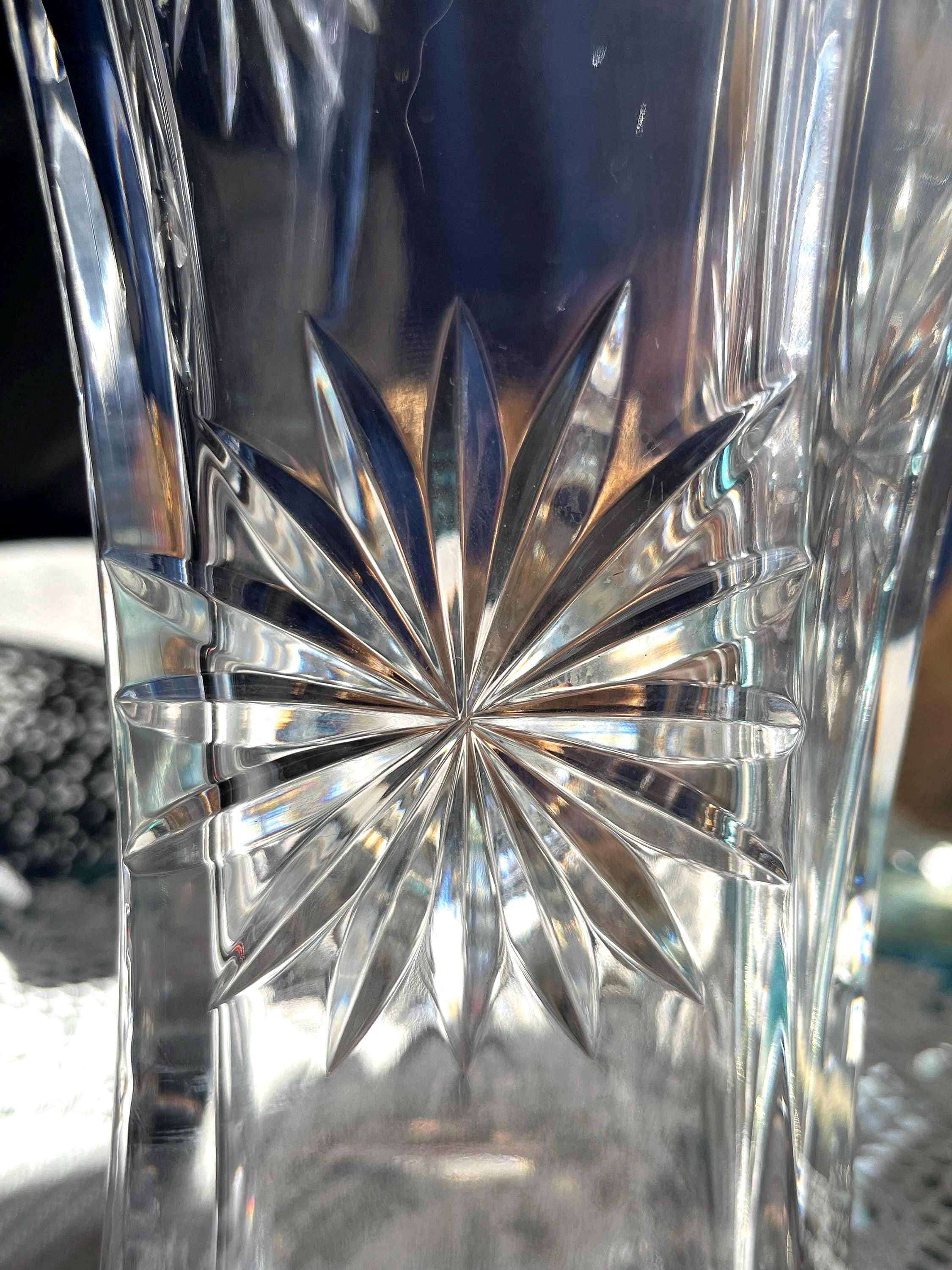 大きなボヘミアクリスタル花瓶 - Etsy 日本