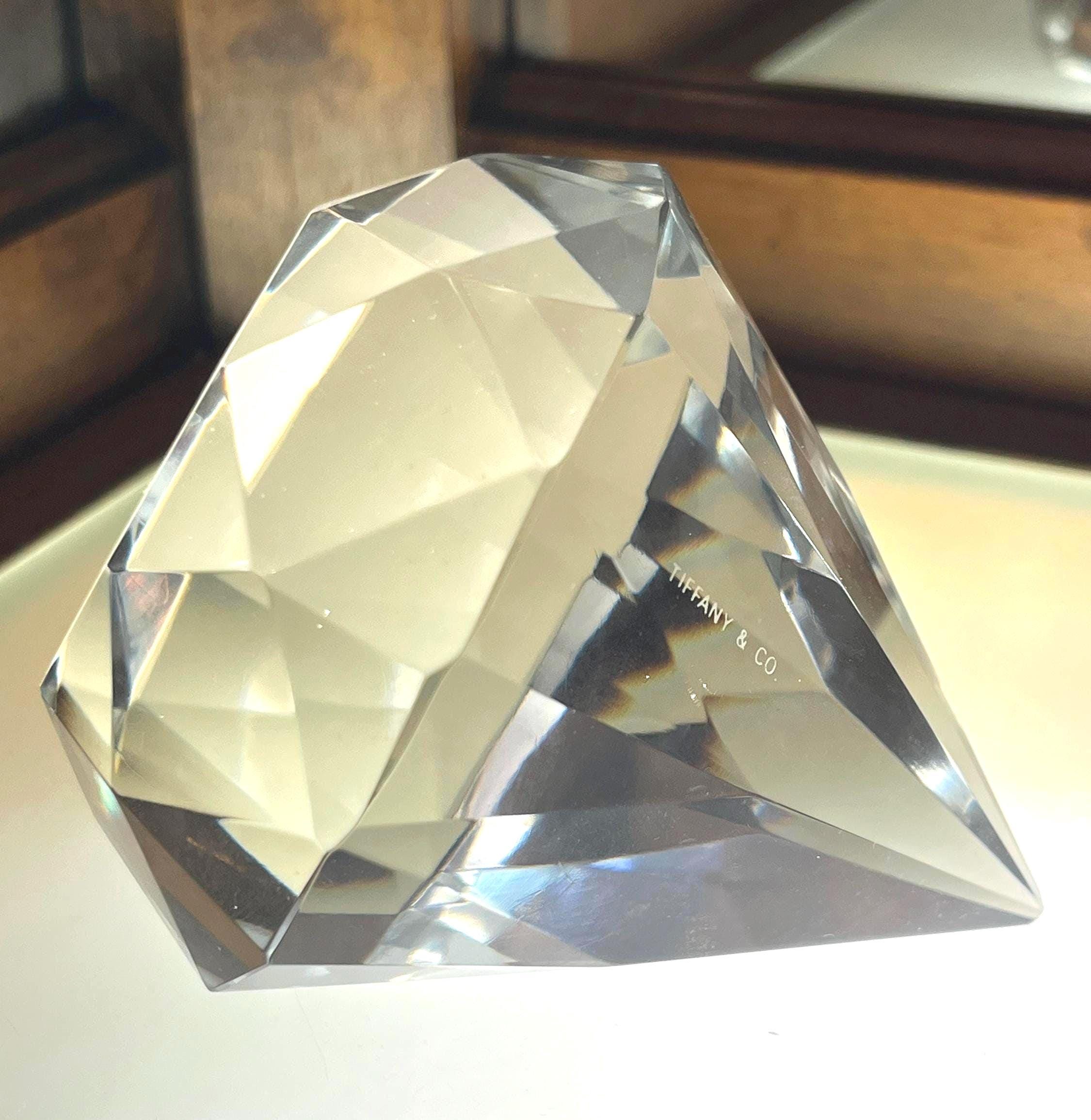 Tiffany & Co. Crystal Diamond Paperweight - Etsy