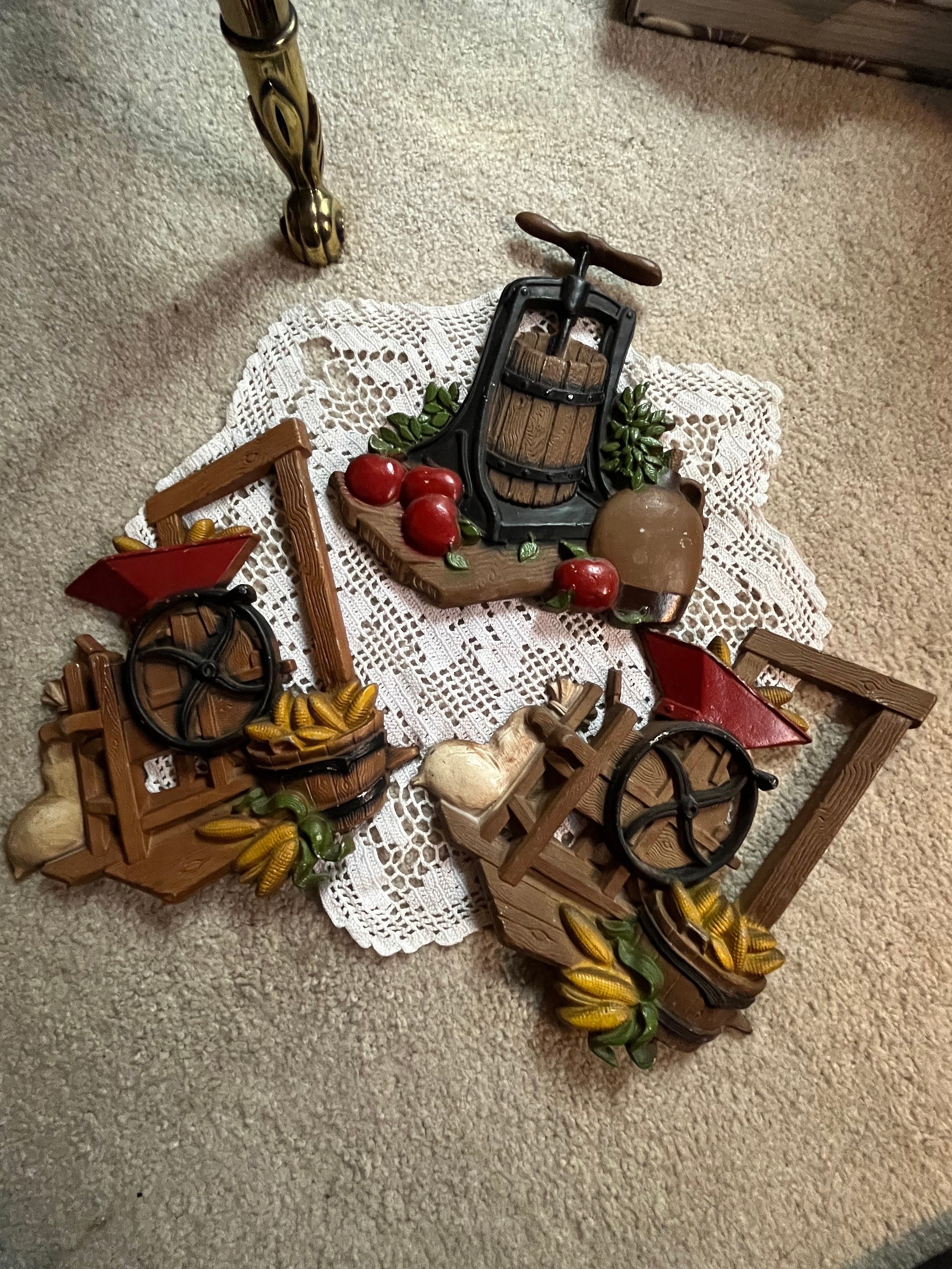 Homco Cast Metal Wall Plaques