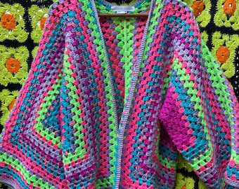 Rainbow Crochet Cardigan